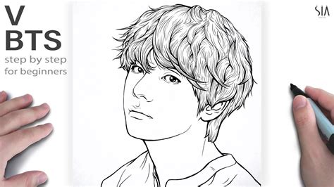 draw bts|How to draw BTS V step by step .